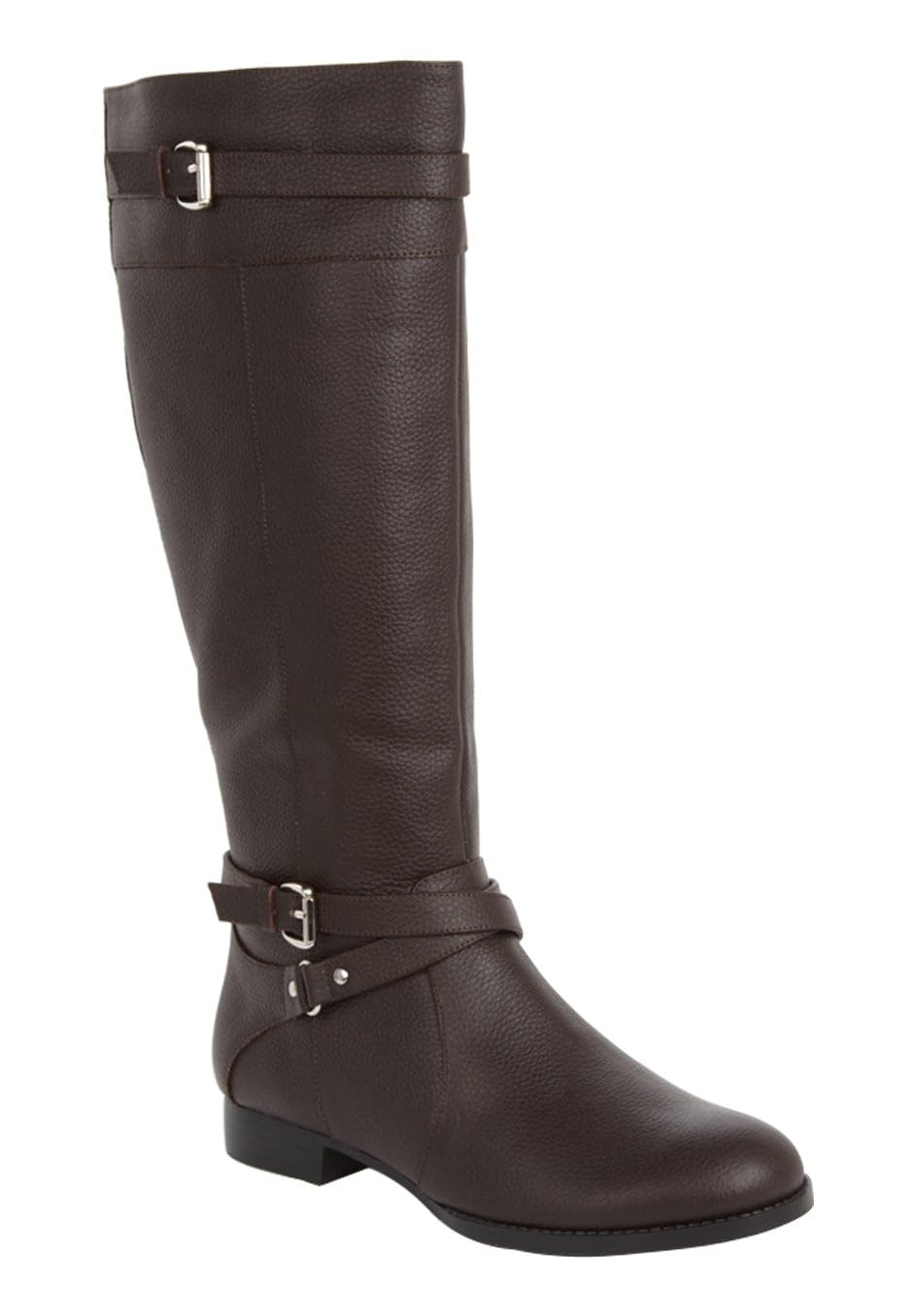 Comfortview Womens Wide Width The Janis Wide Calf Leather Boot