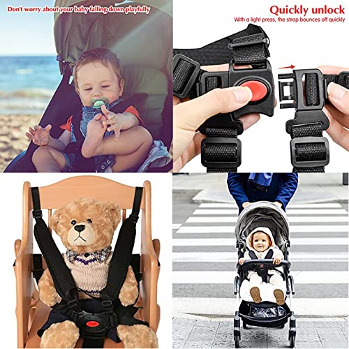 dcas 5-Punkt-Gurt Verstellbare, Gurt hochstuhl Baby Sicherheitsgurt, Universal Kinderschutzgurt, Hochstuhlgurte Verstellbare, Sicherheitsgurt mit Schulterpolster für Kinderwagen, Buggy, Kindersitz