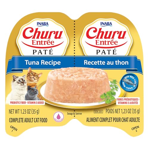 Image of INABA Churu Entree Pate Wet Cat Food Cup, Tuna, 6ct