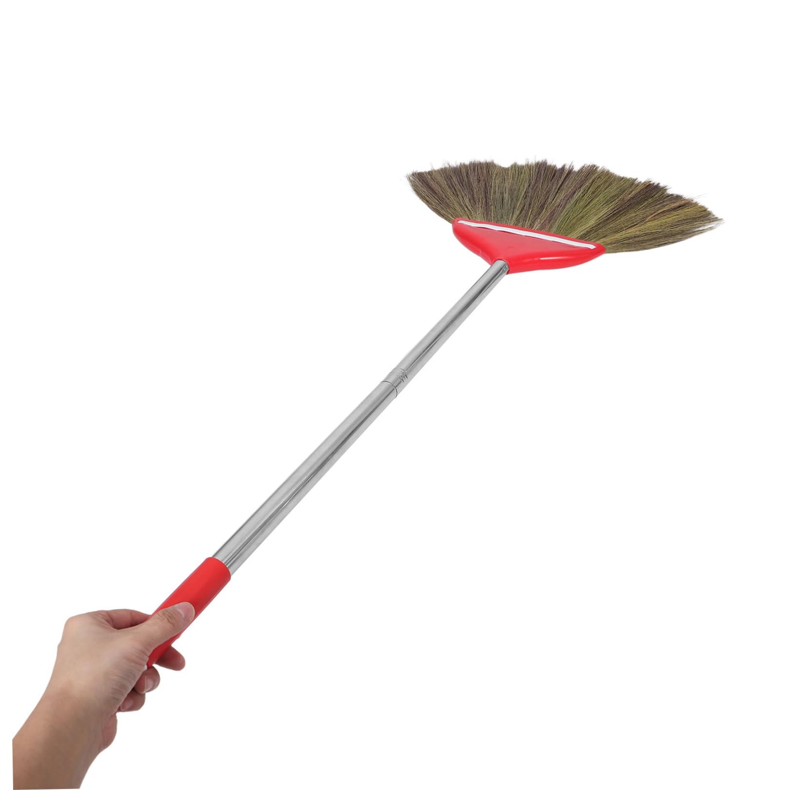 Handgewebter Haushaltsbesen aus Gras 106cm Weicher Handbesen für Innen Außen Bodenschonend für Holz und Fliesenböden Leichter Besen für Küche Terrasse und Hof