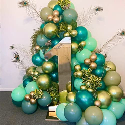 Image of PartyWoo Metallic Olive Green Balloons, 50 pcs 5 Inch Olive Green Metallic Balloons, Green Balloons for Balloon Garland or Balloon Arch as Birthday Party Decorations, Wedding Decorations, Green-G109
