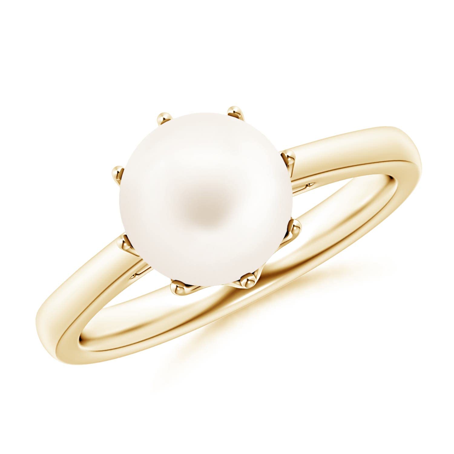 angara Freshwater Cultured Pearl Solitaire Crown Ring (8mm Freshwater Cultured Pearl)-picture-28