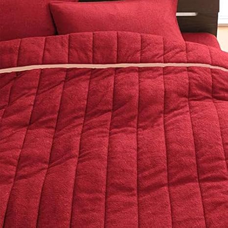 Amazon Co Jp キルトケット 中綿入り コットン パイル タオルケット セミダブル マーズレッド ホーム キッチン