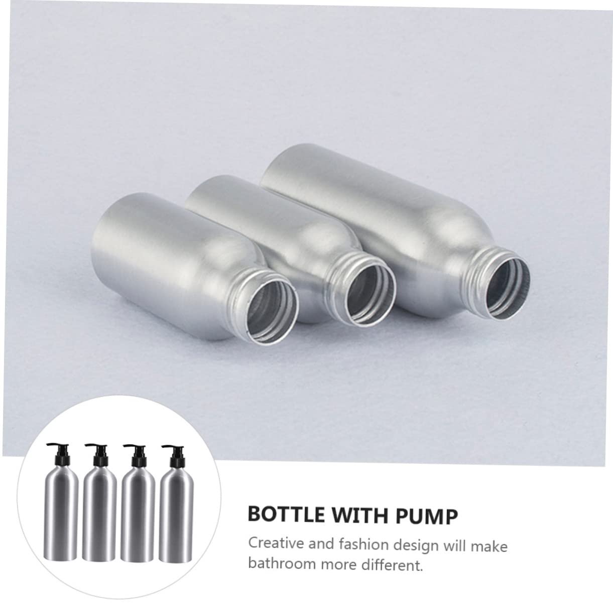 MAGICLULU 12 Stck Teiliges Aluminium Flaschen mit Schwarzem Pumpkopf Nachfüllbare Dusch und Shampooflaschen Spiralförmiger Lotion Spender für Körperpflege und Flüssigseife Bpa Frei Robust