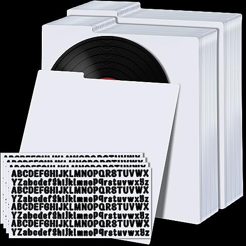 Namalu 120 Pcs Vinyl Record Dividers Blank LP Divider with 4 Sheets A - Z Alphabet Labels, White...