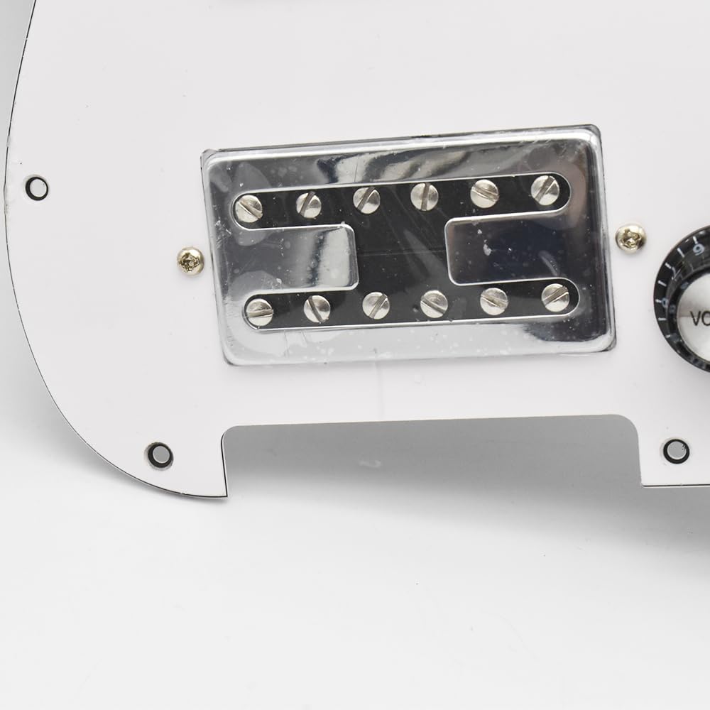 SSH załadowany wstępnie okablowany zestaw pickguard do gitary elektrycznej z 2T1V do gitary w stylu FD ST (biały)