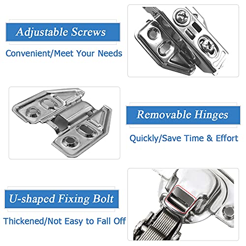 image for Bestgle 4 Pcs Cabinet Hinge Kitchen Cupboard Hinge Set Stainless Steel