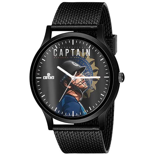 AROA Watch New Watch for Unforgetable Captian MS Dhoni Model : 430 Men Black Metal Type Rubber Analog Watch Black Dial for Men Stylish Watch for Boys (B0C3H74VCQ) Amazon Price History, Amazon Price Tracker