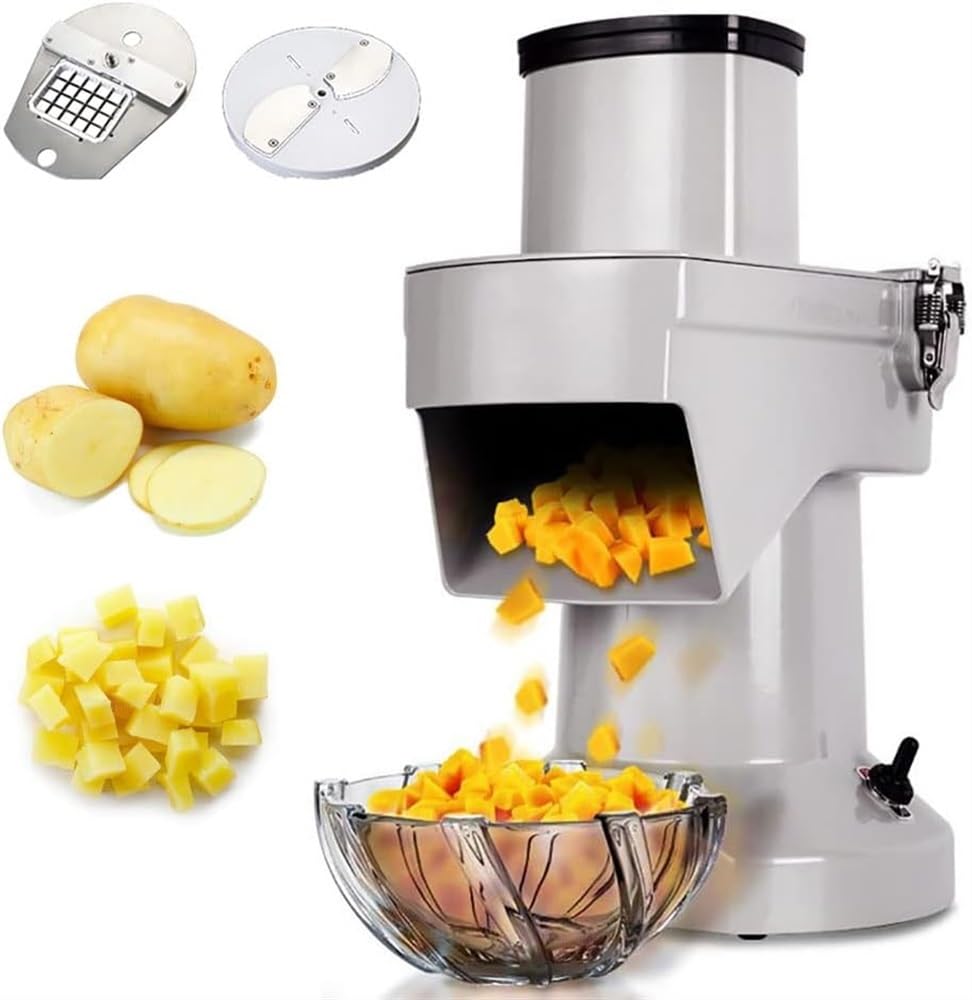 YNIYUJKL Electric Vegetable Dicer Slicer, 180Kg/H Commercial Vegetable Chopper, Fruit Cutting Shredder, Food Processor,13mm