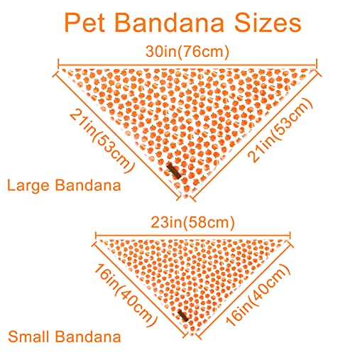 Image of Halloween Pumpkin Dog Bandana, Halloween Triangle Bid Scarf with Pumpkin Pattern, Cotton Pet Kerchief for Girl Boy Dogs or Cats, Cute Puppy Bandana Fancy for Dogs