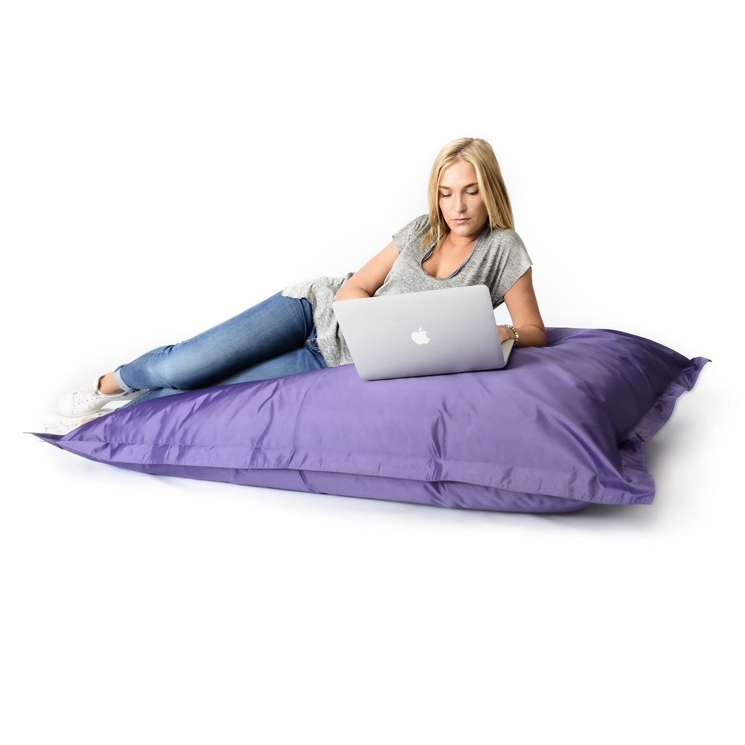 LIVEDECO - Pouf Géant XL 160 x120 cm Intérieur et Extérieur, Déhoussable, Salon, Jardin, Violet BiG52