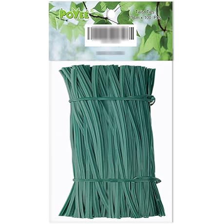 POYEE 6" 15cm Green Twist Ties for Garland