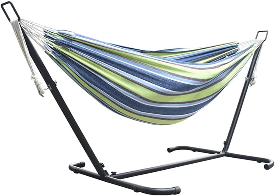 家庭用品 Hammock for 2 People with Space-Saving Steel Frame Garden Courtyard Outdoor Double Hammock and Carrying Bag Garden Outdoor Camping