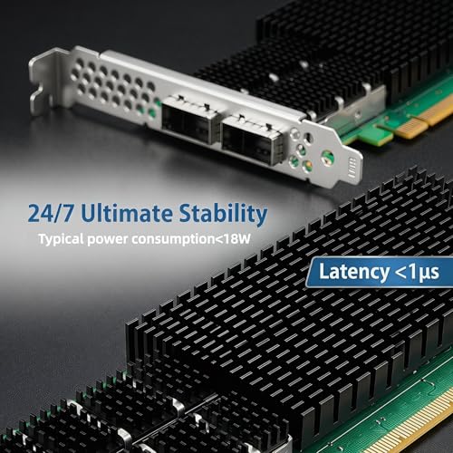 Image of Vogzone 100GbE SmartNIC Card for Mellanox MCX623106AN-CDAT, PCIe 4.0 x16 100Gb Ethernet NIC with Mellanox ConnectX‑6 Dx EN Chipset, Dual QSFP56 Network Card Support RDMA