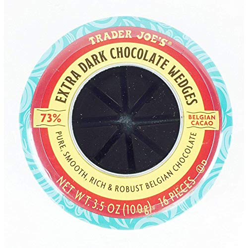 Trader Joe's Extra Dark Chocolate Wedges 73 % Belgian cacao (pack of 2)