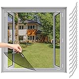 Mosquitera Ventana Magnetica, Mosquitera Ventana, Pantalla Mosquitera Universal 150 * 150cm, Tamaño de la Ventana DIY, 16 Juegos de Imanes, Instalación Snap-in, Protección contra Mosquitos y Moscas