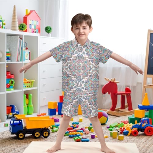Image of visesunny Little Boys Short Sleeve T-Shirt Beach Shirts Casual Shorts Set Summer Clothes for Kids Outfits