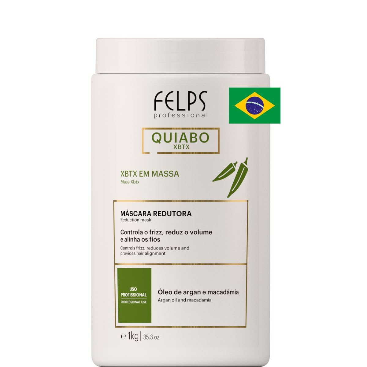 Okra XBTX Tratamento Capilar em Massa Óleo de Argan e Macadâmia, 1 Kg Felps Professionnel