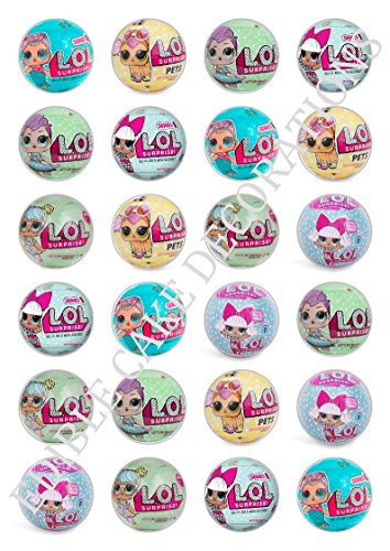 Price comparison product image 24 x LOL Dolls Celebration Edible Paper Cupcake Toppers Cake Decorations Birthday