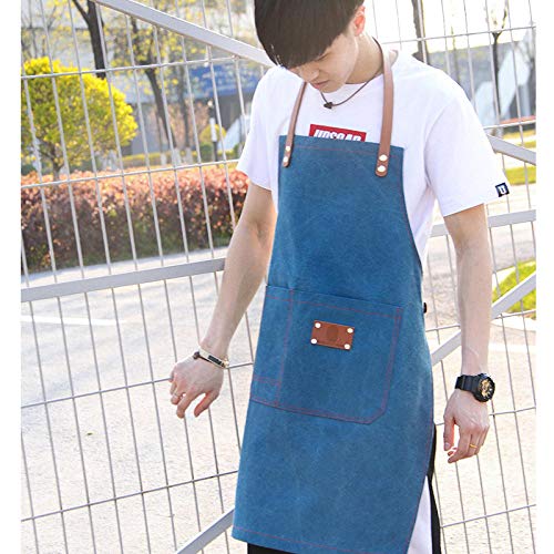 wsxcfyjh Delantal Cocina Baberos Delantal De Mezclilla De Moda De Lona Ropa De Trabajo De Barista Tienda De Uñas… - Imagen 3