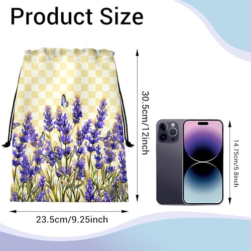 Image of Purple Flower Plaids Grip Bag for Gymnast Adjustable Gymnastics Athlete Bag for Sport Dance