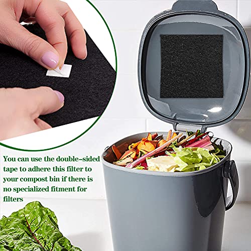 10 Pack Square Compost Bin Filters Spare Activated Carbon Filter Sheets For Indoor Kitchen Compost Bucket Countertop And Recycle Bin (5 Inches) #TOP3