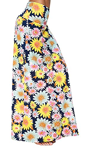 Image of Urban CoCo Women's Stylish Spandex Comfy Fold-Over Flare Long Maxi Skirt
