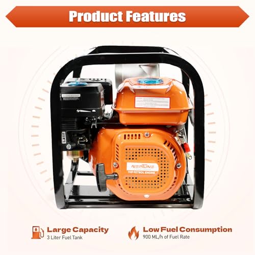 Image of Neptune Simplify Farming NPP-30 Pro 7 HP Petrol Water Pump with 4 Stroke 196CC Petrol Engine 3600 RPM Pump Ideal for Agriculture, Farming, Irrigation and Draining