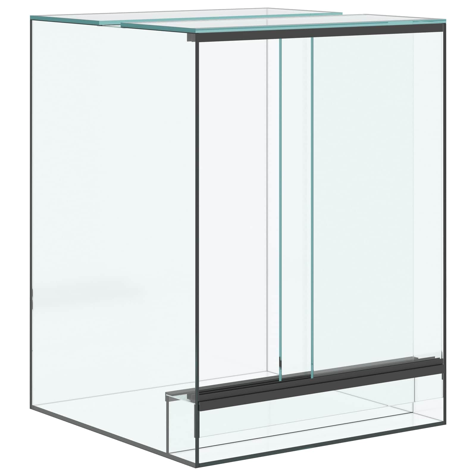 Terrarium 30 x 30 x 40 cm aus Glas für Reptilien und Amphibien mit Schiebetüren und Belüftung