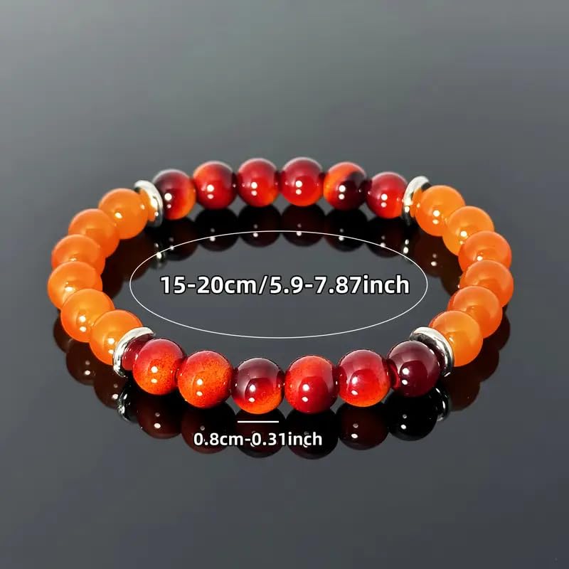 Pulsera de Ojo de Tigre para Hombre con Piedra Naranja miniatura 5