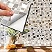 WALPLUS 15 cm @24 adesivi per piastrelle da parete in pietra metallizzata, color argento, beige, per piastrelle da parete autoadesive, per cucina, bagno, piastrelle, trasferimento backsplash