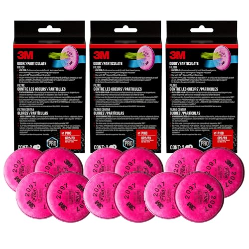 3M Performance P100 Particulate + Odor Filters 2 Pairs NIOSH-Approved 99.97% Filtration Efficiency Against Solids & Liquid Aerosols Use with 3M 6000 6500 & 7500 Series (2097P2-DC) 3-Pack