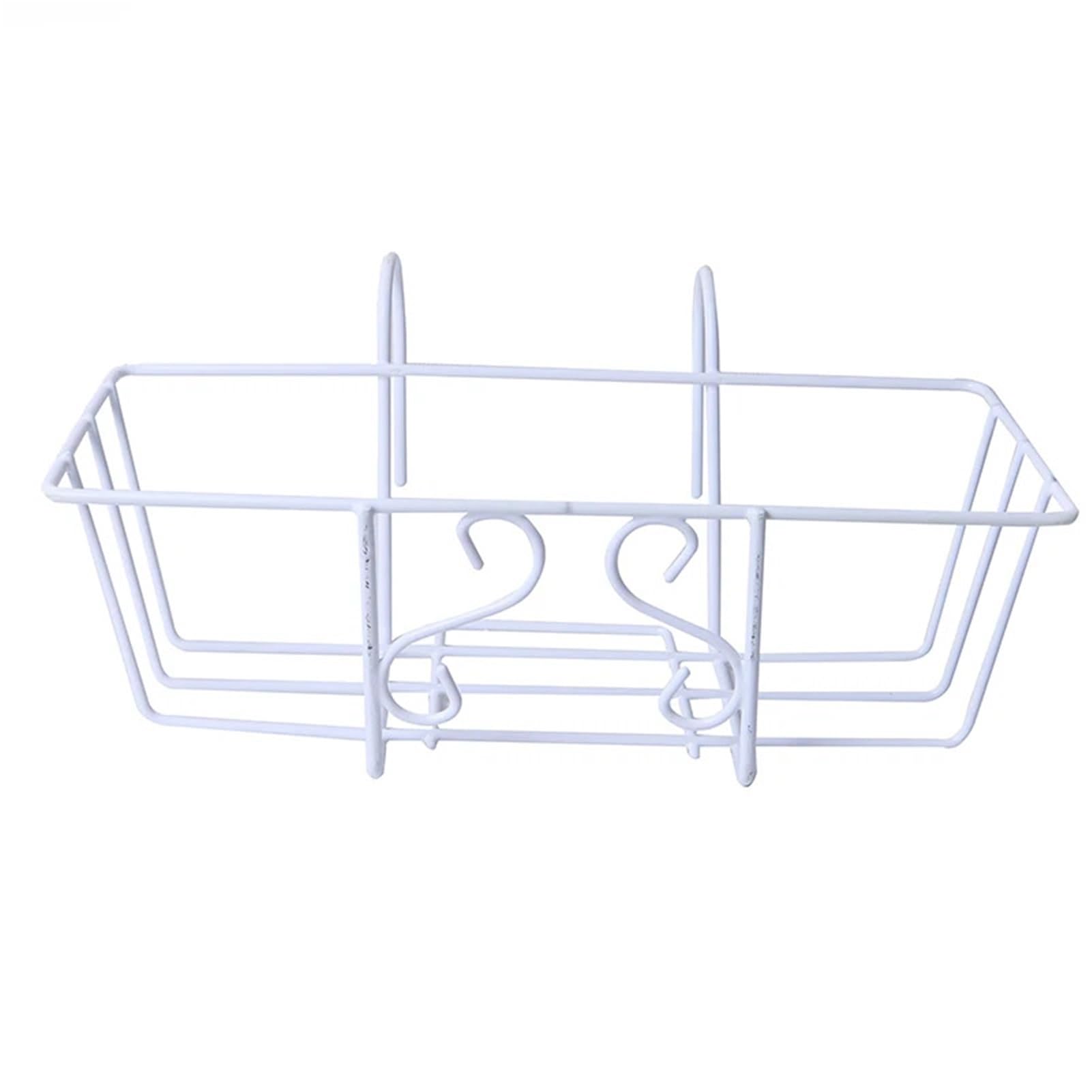 Pengwei White 1Pc Hanging Shelf Basket Hooks Balcony Succulent Plant Mini Pot Holder Railing(White)
