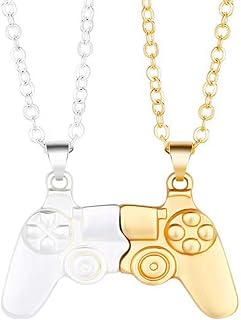 Caiyao Magnetic Game Controller Necklace for Couple Matching Console Handle Pendant for Best Friends Friendship Valentine's Gifts Him and Her Lovers Jewelry