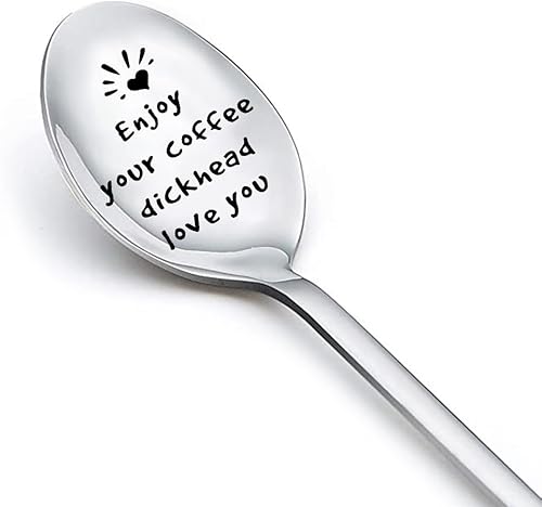 Divertida cuchara de café para hombres, regalos de amor para él, novio, regalos de cumpleaños para mejor amigo, mejores amigos, regalos de amistad
