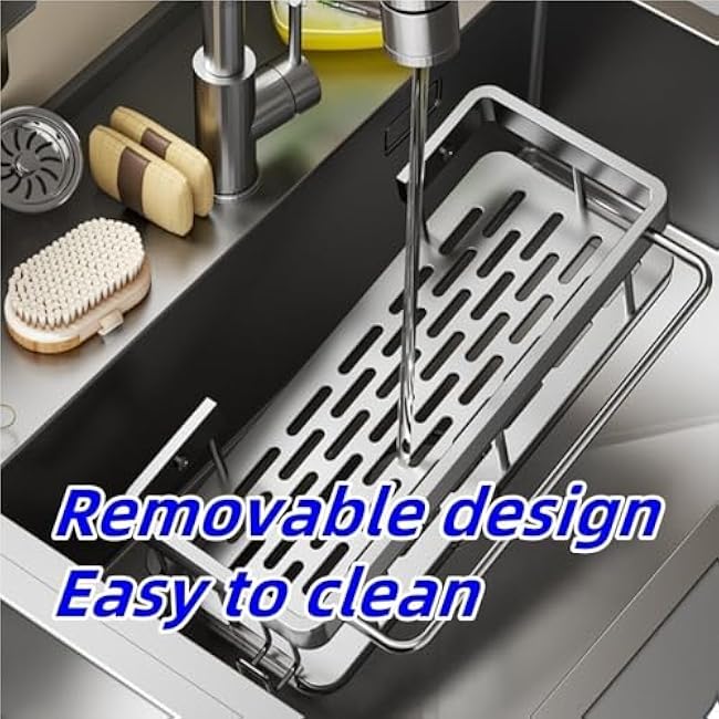 Suction Cup Rag Holder, Wall-mounted Storage Rack, Sponge Rack with Drain Tray, Removable Sink Storage Rack, Multifunctional Organizer for Kitchen, Dining Room