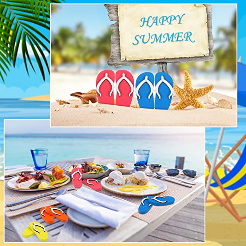 Marsui 12 peças de decoração de bandeja de verão em camadas, decorações de verão para casa, chinelos