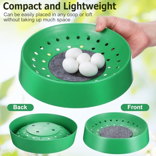 Image of Balacoo 10 Pcs Pigeon Nest Bowls, Durable Plastic Dove Nesting Box with Pad | Breathable Washable Quail Nest, Bird Egg Rest Beds for Doves, Pigeon, Quails & Small Birds - Bird Cage Supplies (Green)