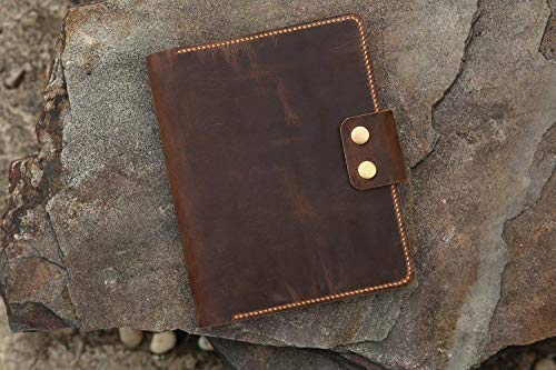 Personalized real genuine leather cover portfolio for RHODIA wirebound meeting notebook A5+ size NA5P05RC3