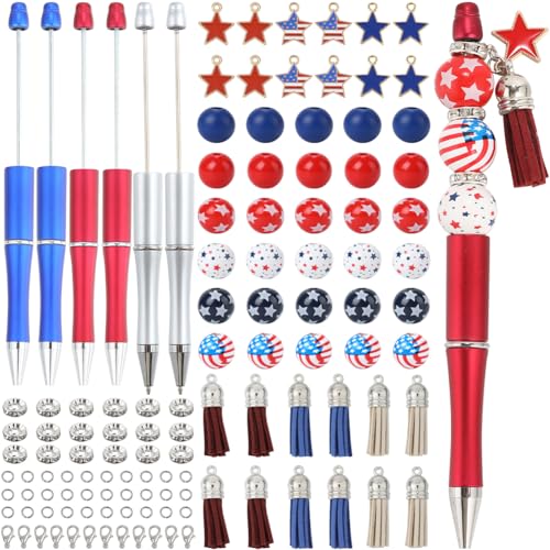 Stylos à perles drapeau américain pour le bureau et l'école au quotidien