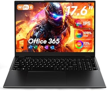 jumper 17.6 Inch Laptop with Office 365, N95 CPU,16GB RAM 1TB SSD+128GB Storage,100% sRGB FHD Display,Windows 11, Backlit Keyboard, WiFi-6,7000mAh, DC Fast-Charging,Laptops for Students and Business