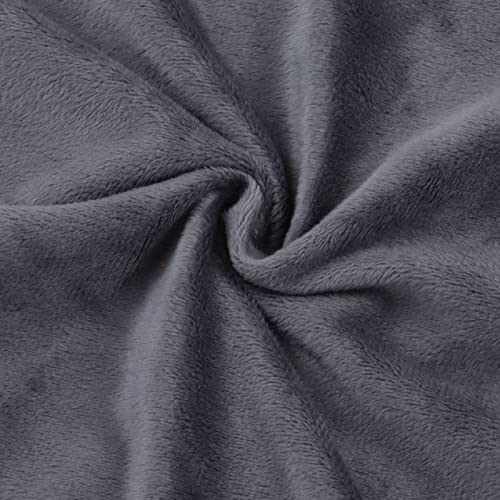 Couverture plaid bébé en peluche gris foncé 96x70cm - 7