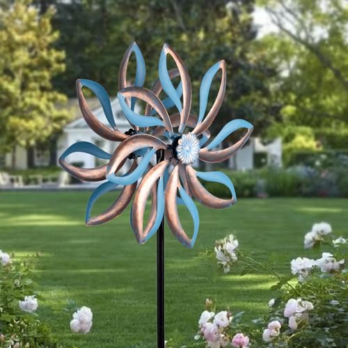 Jusimux 24001 Metal Wind Spinners Outdoor,Vintage Kinetic Wind Spinner Garden Pinwheels thumb #2