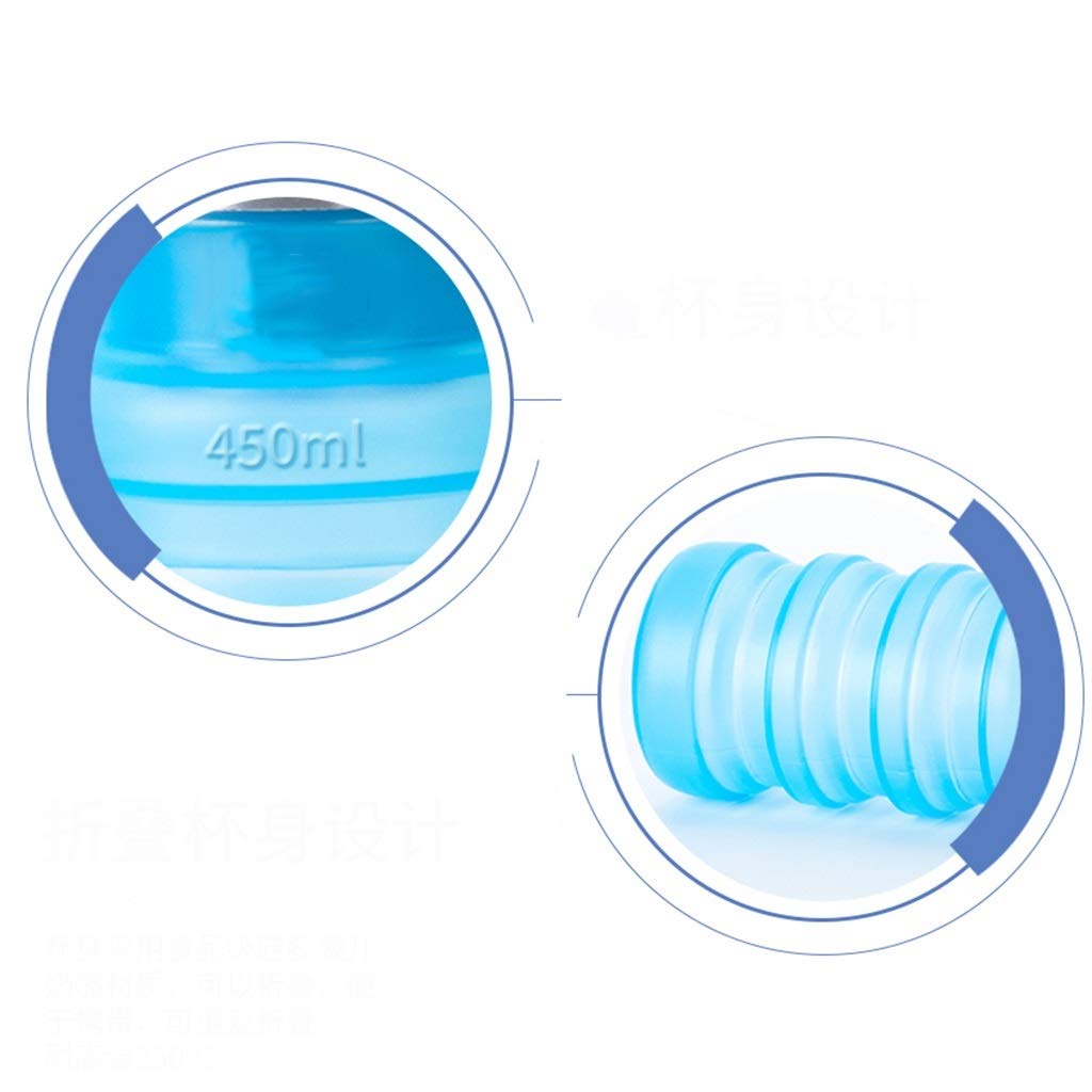 Klappbarer Wasserbecher, Draussen Kieselgel Auslaufsicher 450 Ml Tragbare Reise Sportflasche