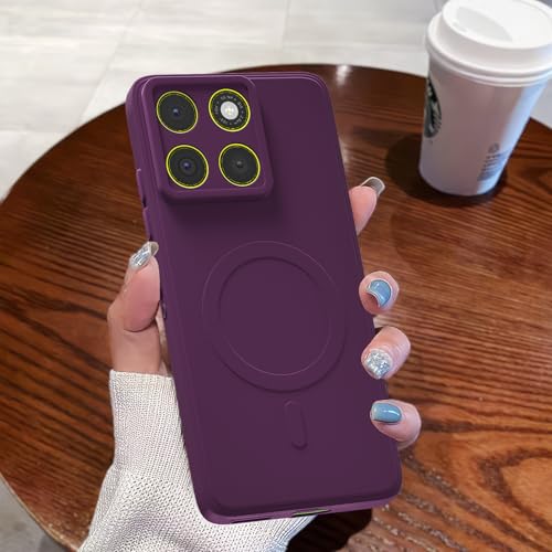Image of Pikkme Back Cover for Motorola Moto Edge 70 5G Soft Matte Silicone Mag-Safe Design (Mag-Safe Not Support) Camera Protection | Slim Fit Bumper Cover (Purple)