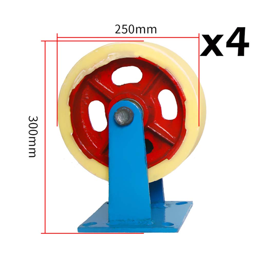 Ruedas de Alta Resistencia, Nylon con núcleo de Hierro/Ancho 70 mm Carretilla universales / 1000 kg de Carga/Placa Inferior de 130 * 130, Cuatro cargadas
