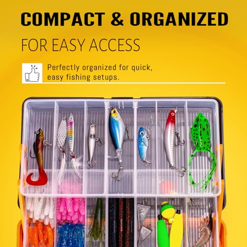 Image of 448-Pcs Fishing Lures Kit - Complete Large 3-Layer Tackle Box Set with Hooks, Weights, Bobbers, Pliers, Rigs, Leaders & Accessories for Men, Kids, Beginners, Gear gift choice for Fathers Day