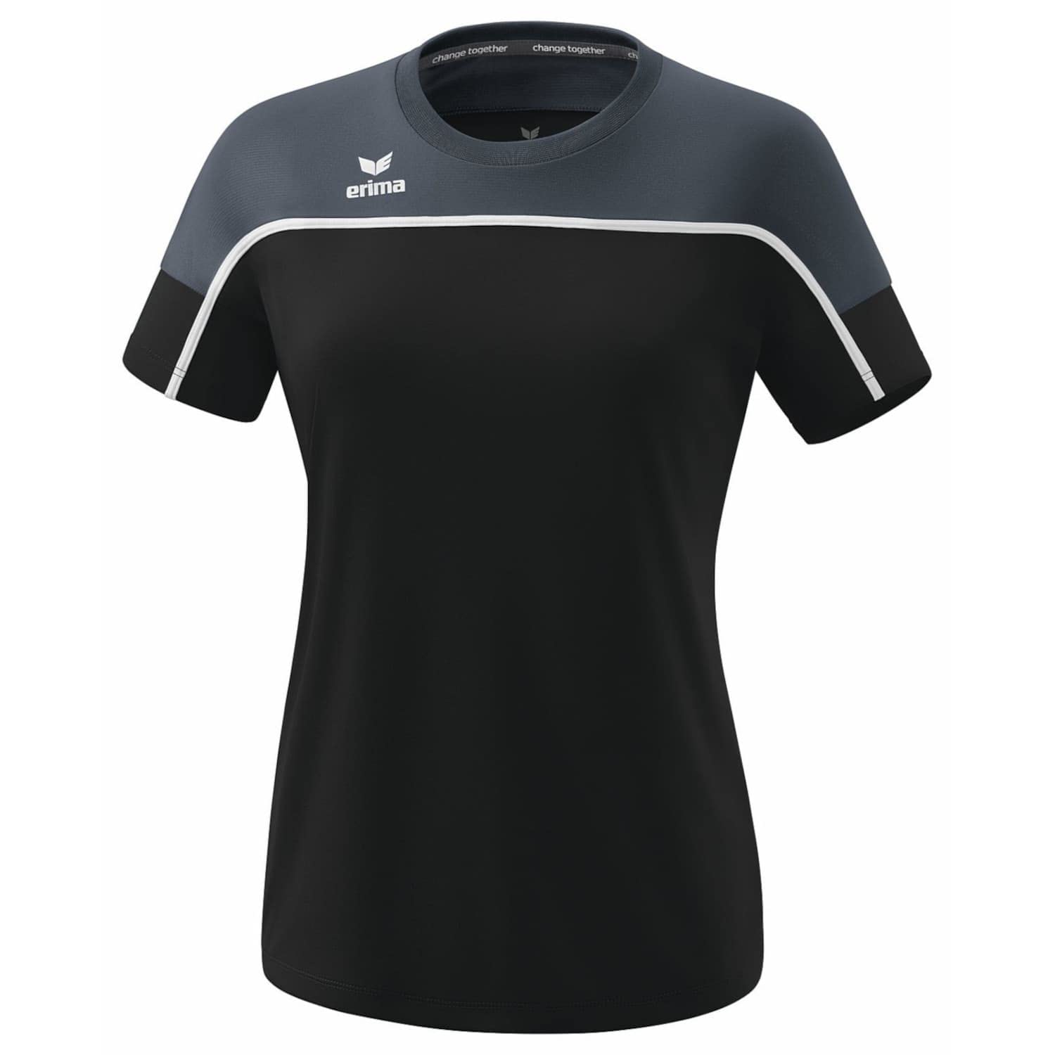 Erima Women's „Change Functional T-Shirt, Black Grey/Slate Grey/White, 34