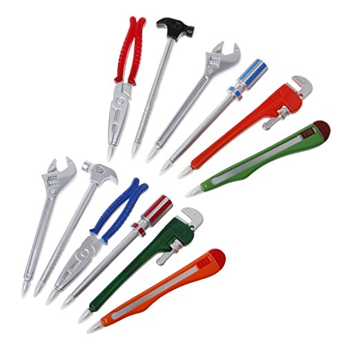 Yyooo - Lote de 6 bolígrafos de diseño de personalidad creativa, herramientas de simulación de hardware, forma de bolígrafos de escuela, oficina, suministros de papelería Cover