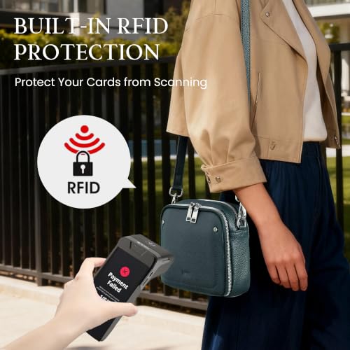 Image of befen Genuine Leather Crossbody Bags for Women, RFID Leather Purses